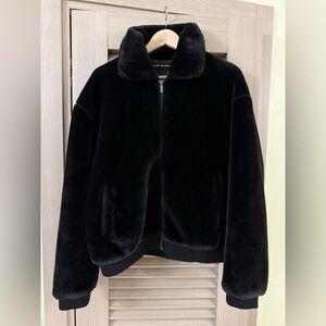 Catherine Malandrino Black Teddy Faux Fur polyester Jacket M
